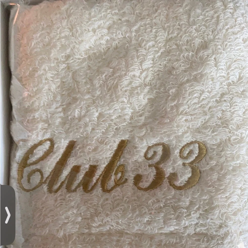 Disney Club 33 Embroidered Hand Towel with Gold Logo